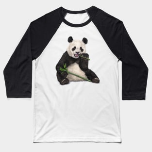 Panda Eating Bamboo Breakfast Baseball T-Shirt